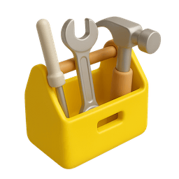 An icon representing a toolbox with some tools in it